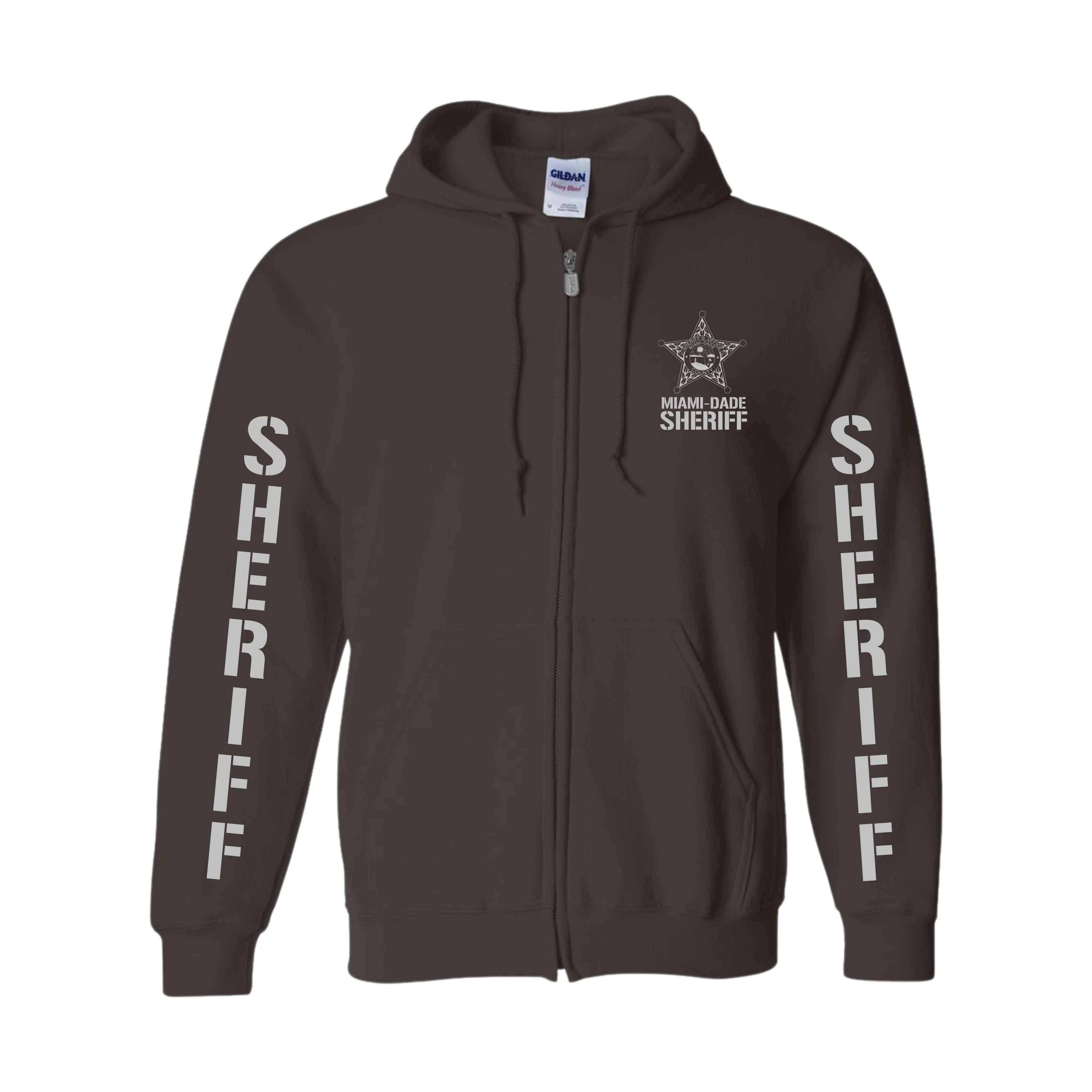 MIAMI-DADE SHERIFF BROWN + SILVER ZIP UP