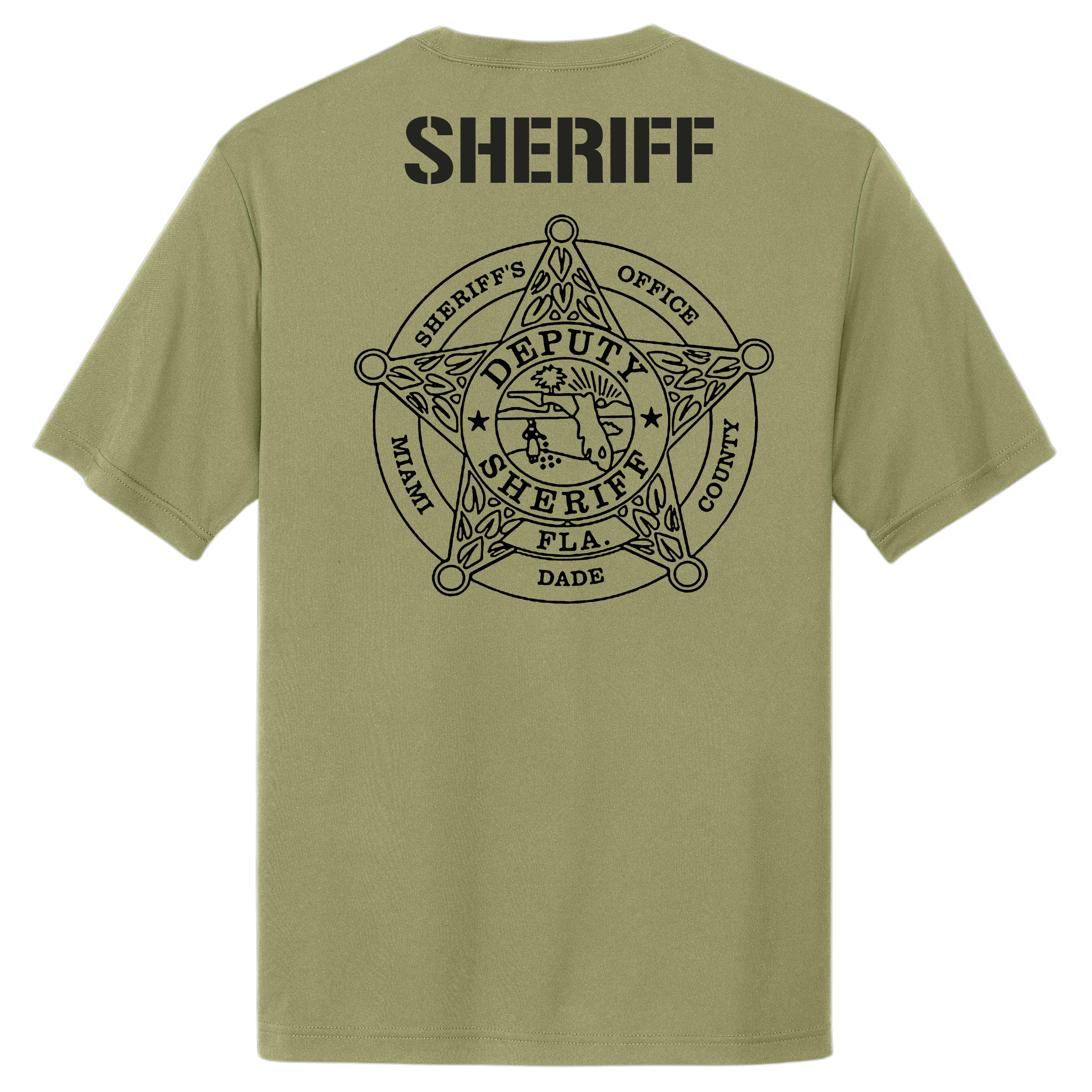 MIAMI-DADE SHERIFF DRI FIT OD GREEN TEE
