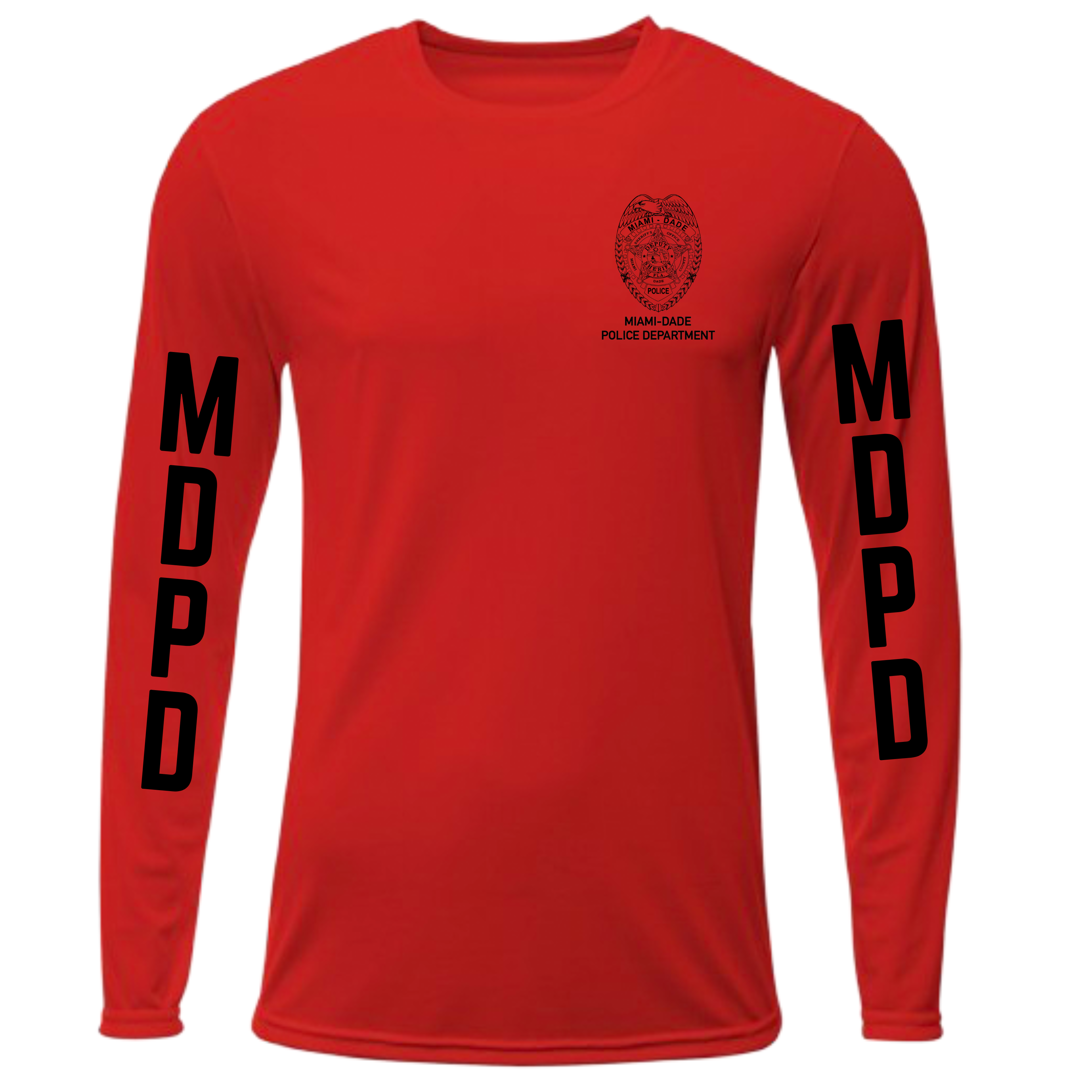 MIAMI-DADE POLICE DRI FIT RED LONG SLEEVE
