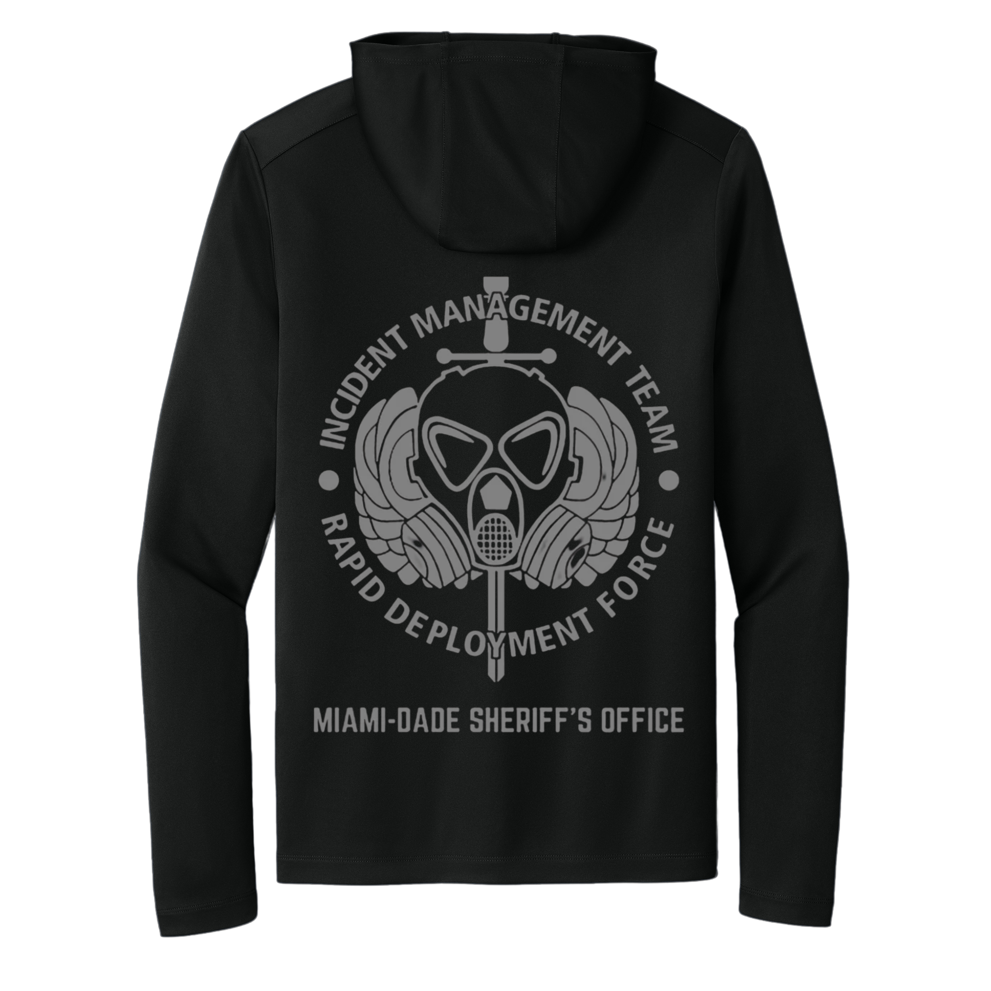 MIAMI-DADE SHERIFF RDF BLACK DRI FIT HOODED LONG SLEEVE