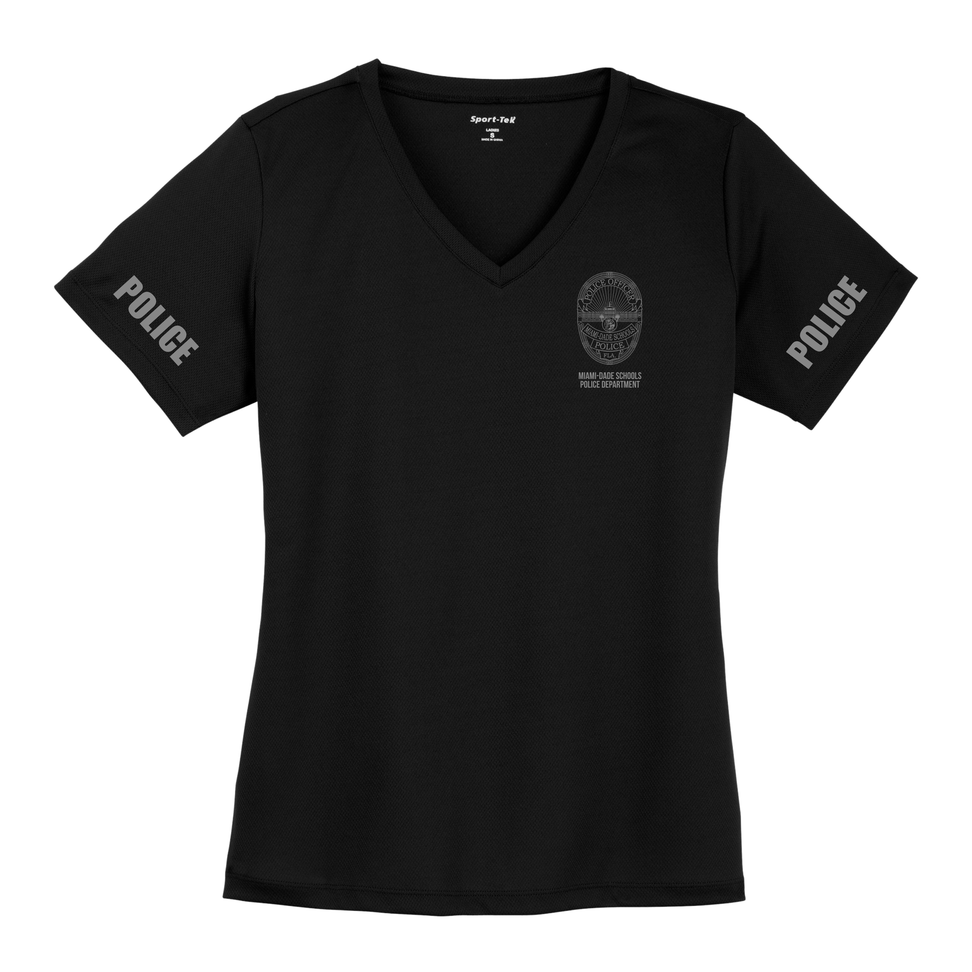 MIAMI-DADE SCHOOLS POLICE DEPARTMENT: WOMEN DRI FIT V NECK SHORT SLEEVE