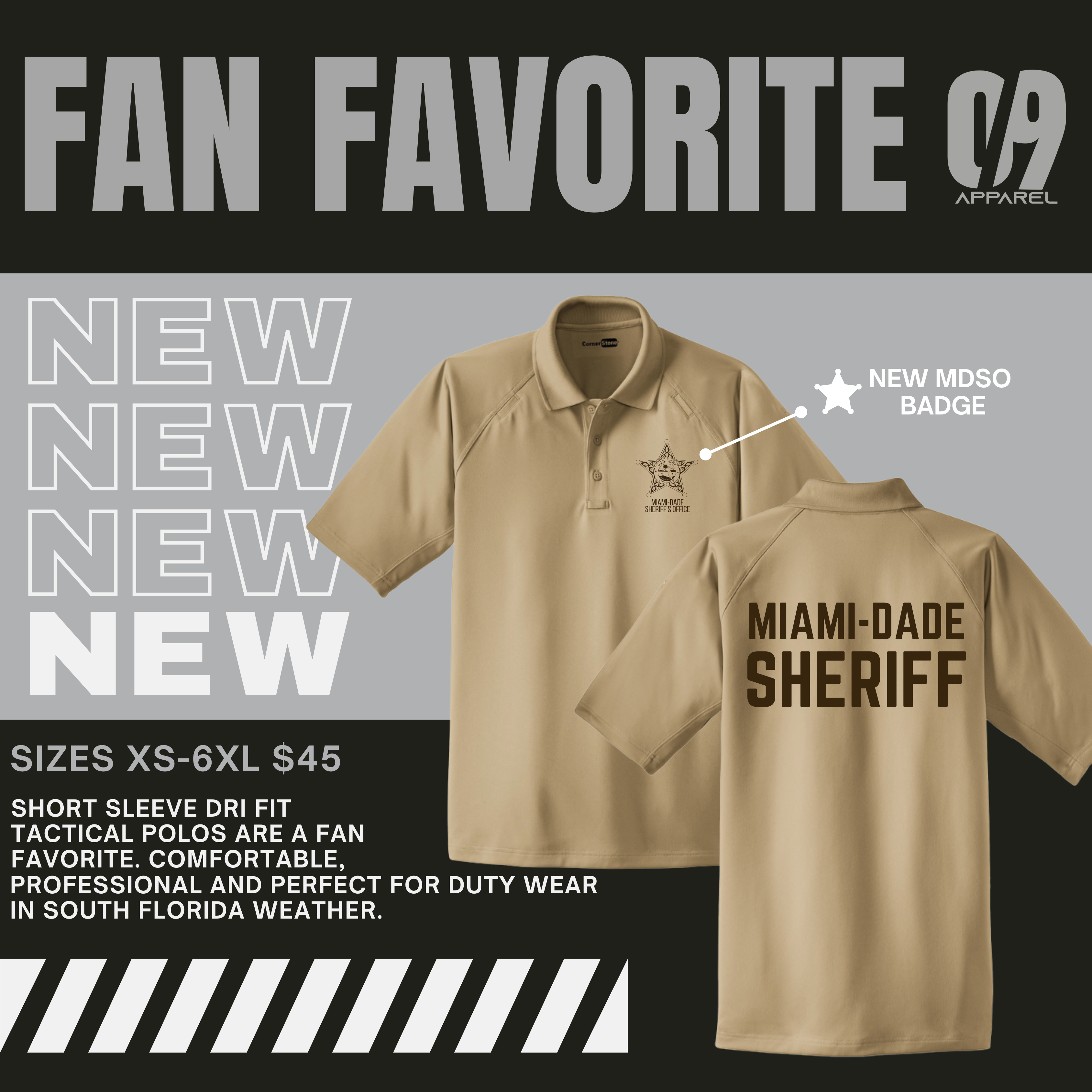 MIAMI-DADE SHERIFF DRI FIT POLO: MEN