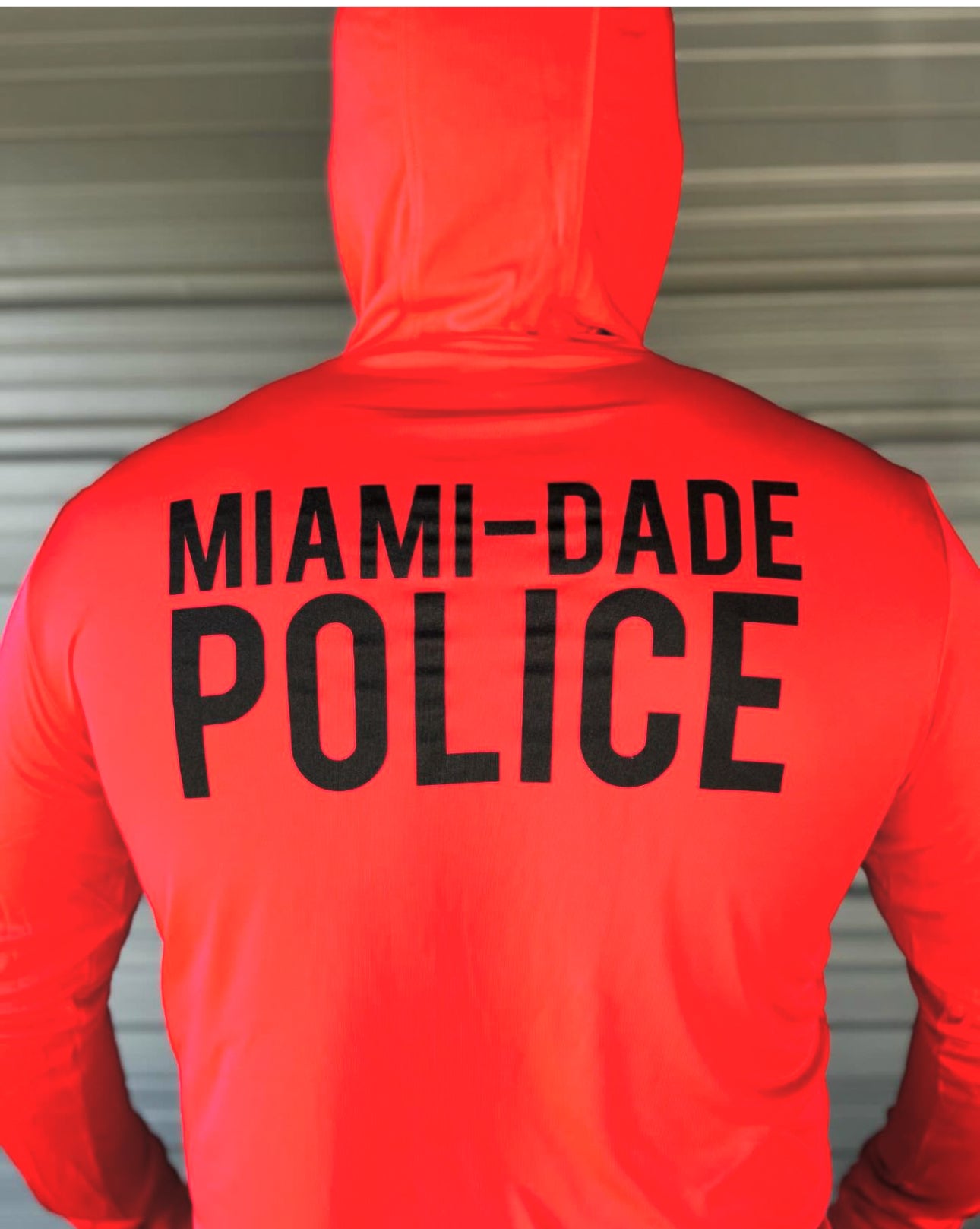 MIAMI-DADE POLICE DRI FIT HOODED RED LONG SLEEVE