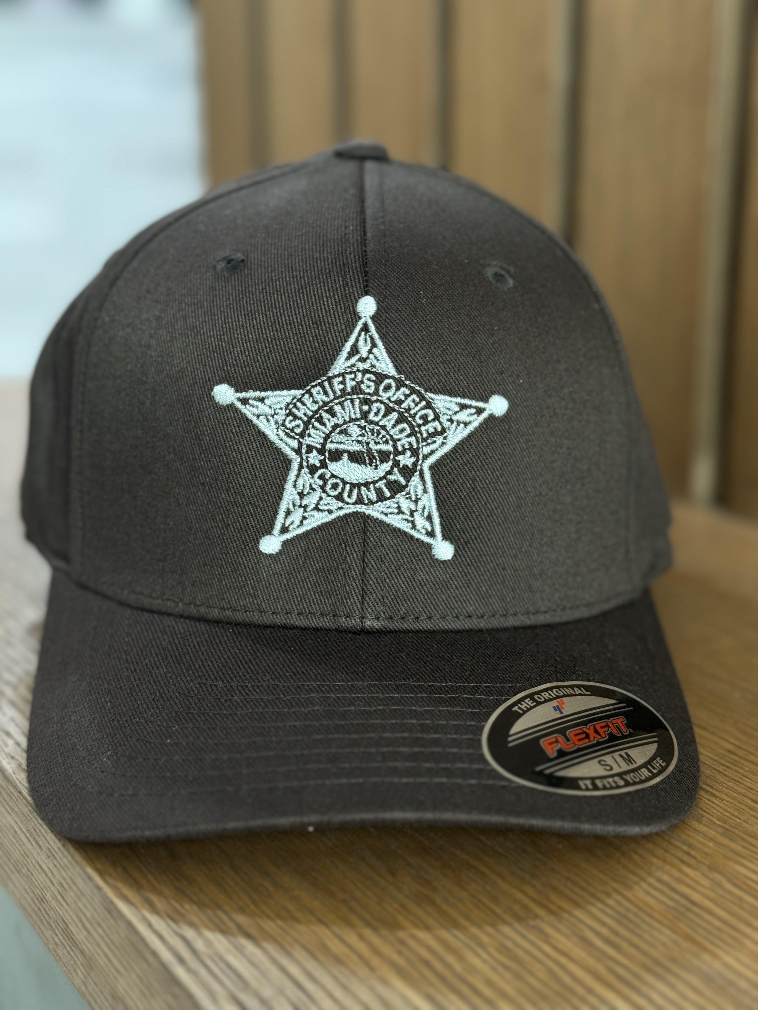 MIAMI-DADE SHERIFF SILVER STAR HAT: FITTED BROWN
