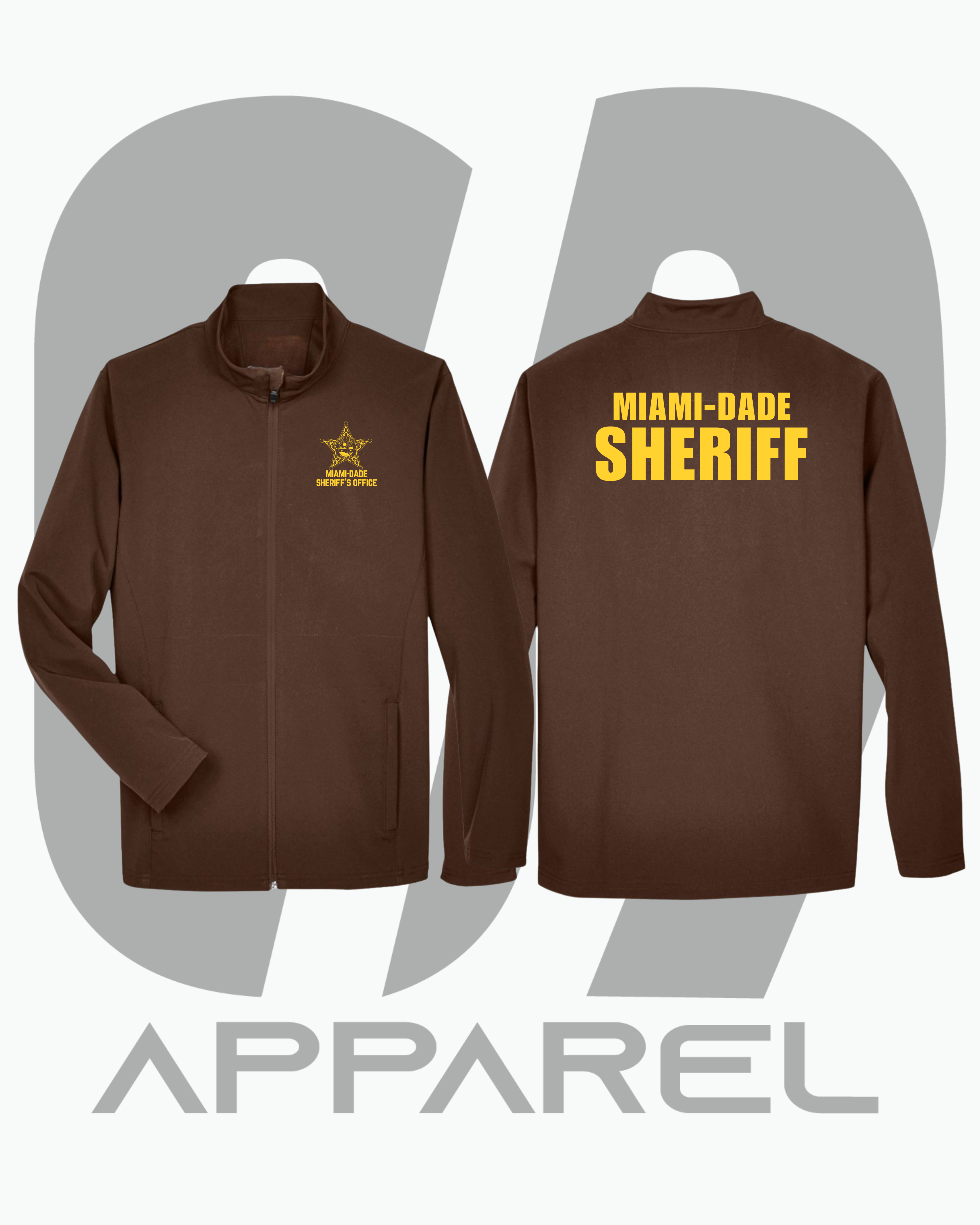 MEN: MIAMI-DADE SHERIFF’S OFFICE: RAIN JACKET BROWN + GOLD