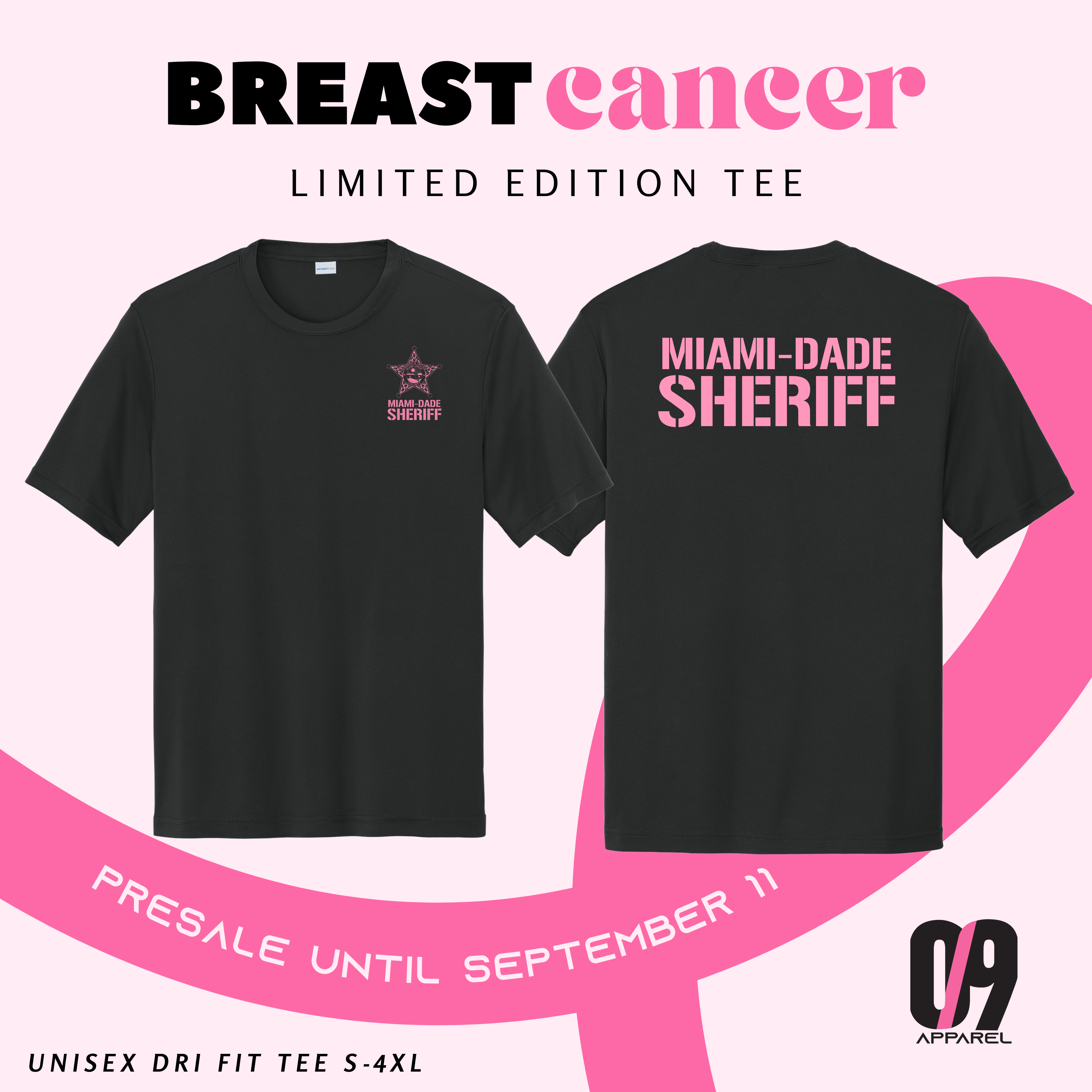 MIAMI-DADE SHERIFF BREAST CANCER LIMITED EDITION DRI FIT TEE