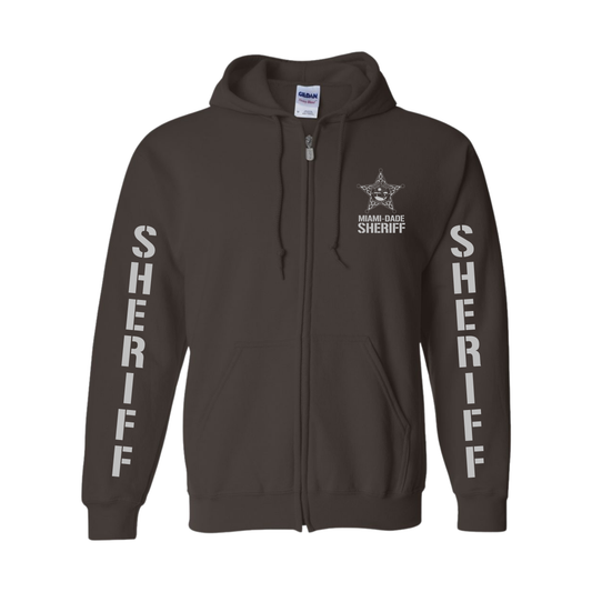 MIAMI-DADE SHERIFF BROWN + SILVER ZIP UP
