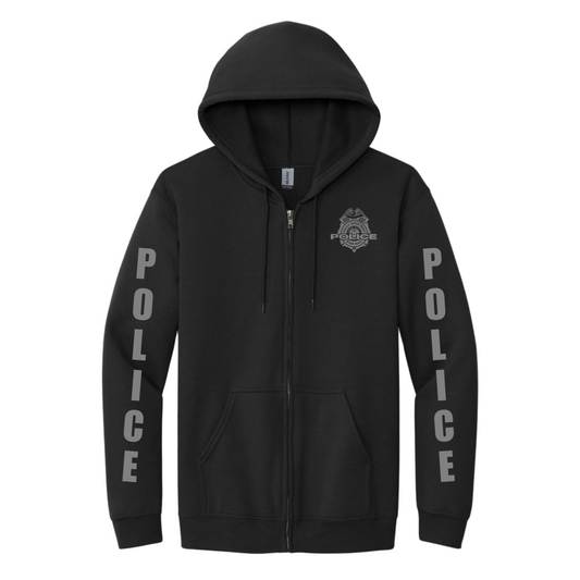 MIAMI BEACH POLICE BLACK + SILVER ZIP UP