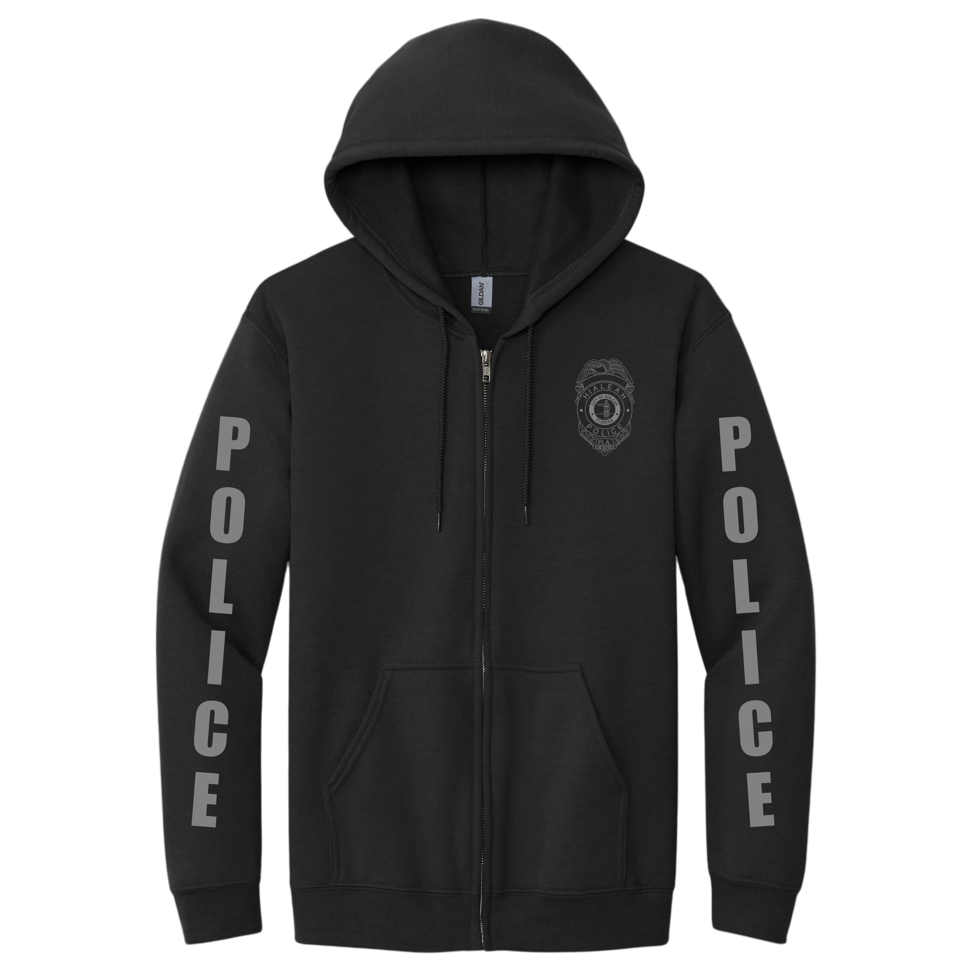 HIALEAH POLICE BLACK + SILVER ZIP UP