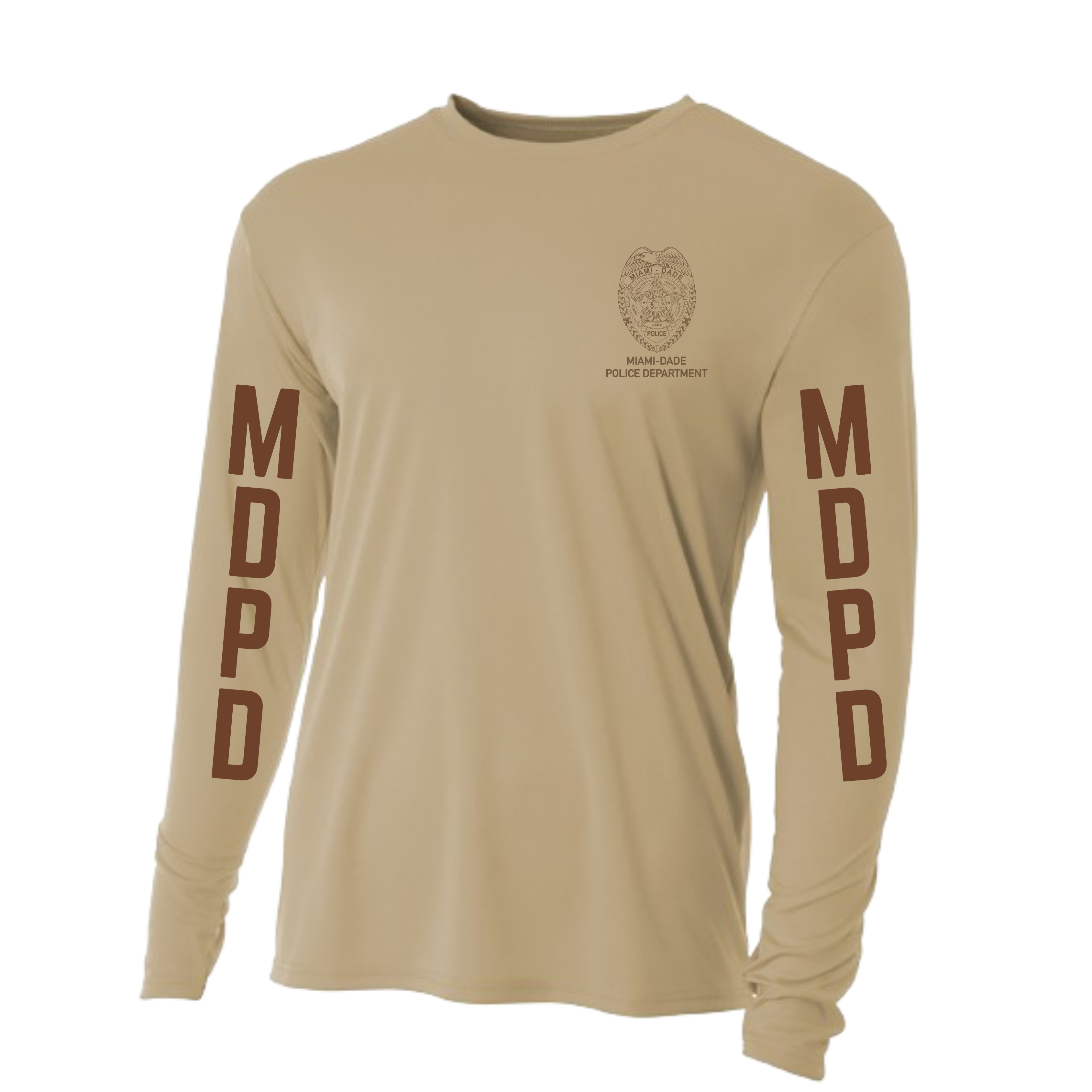 MIAMI-DADE POLICE DRI FIT BROWN LONG SLEEVE