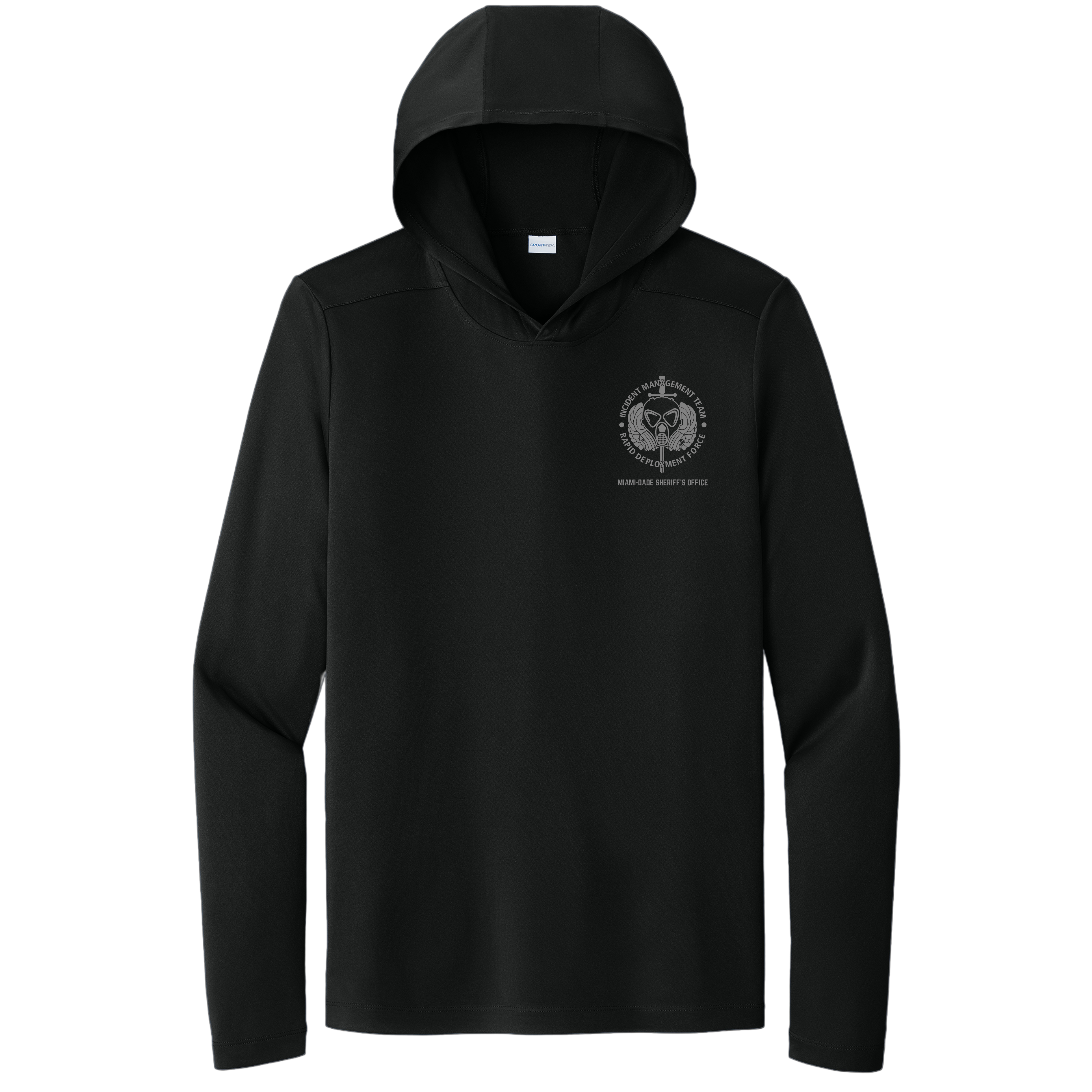 MIAMI-DADE SHERIFF RDF BLACK DRI FIT HOODED LONG SLEEVE