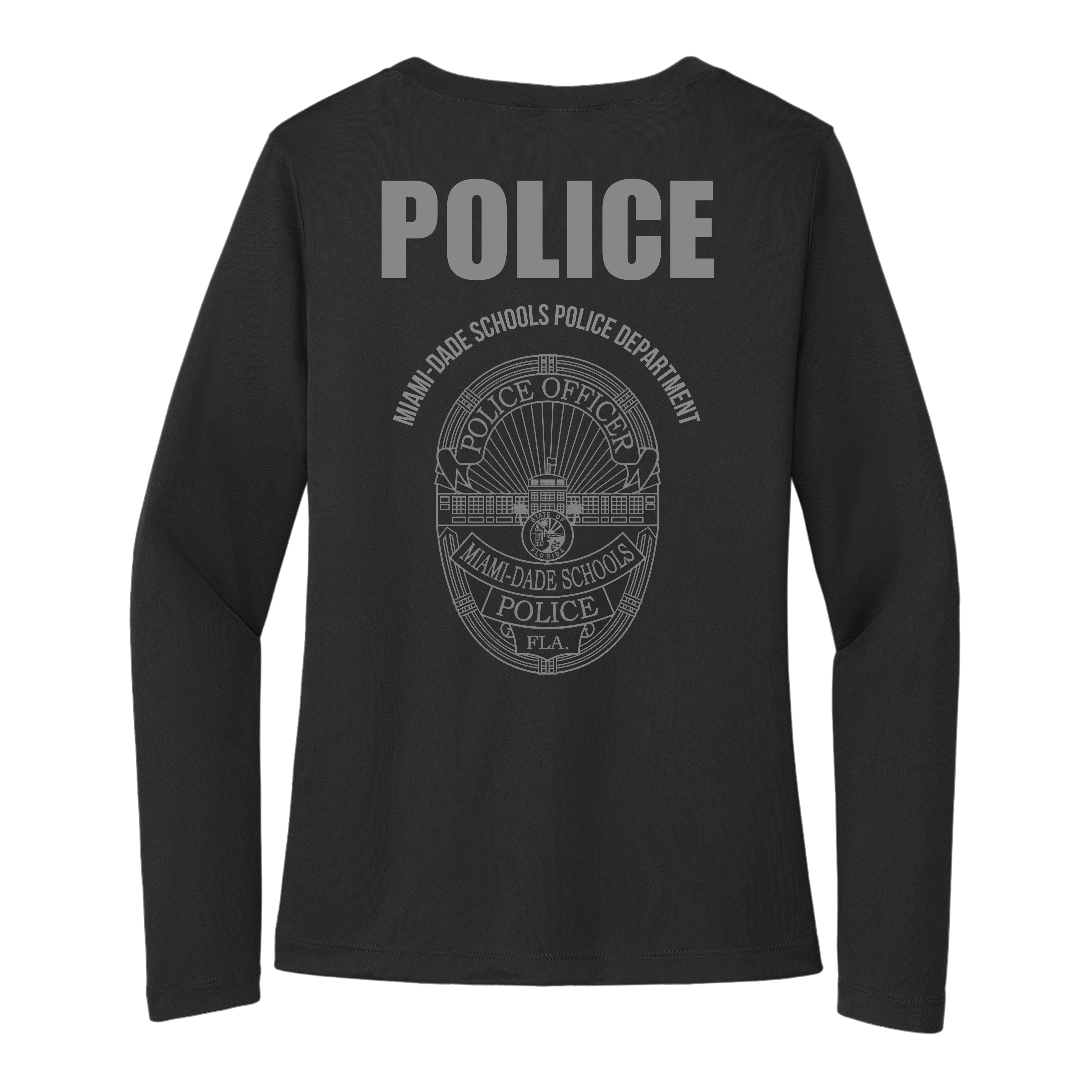 MIAMI-DADE SCHOOLS POLICE DEPARTMENT: WOMEN DRI FIT V NECK LONG SLEEVE
