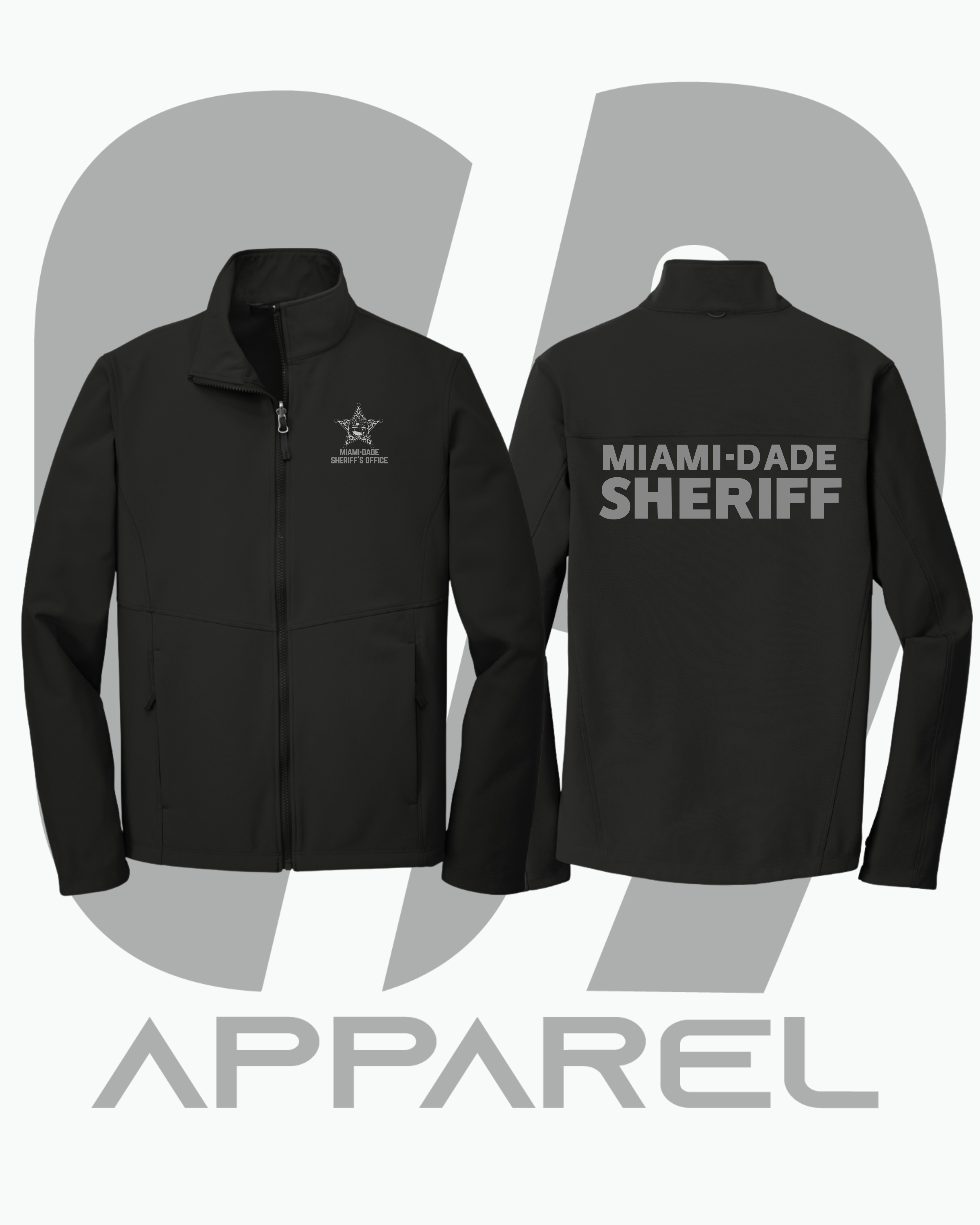 MIAMI-DADE SHERIFF’S OFFICE RAIN JACKET: BLACK + SILVER