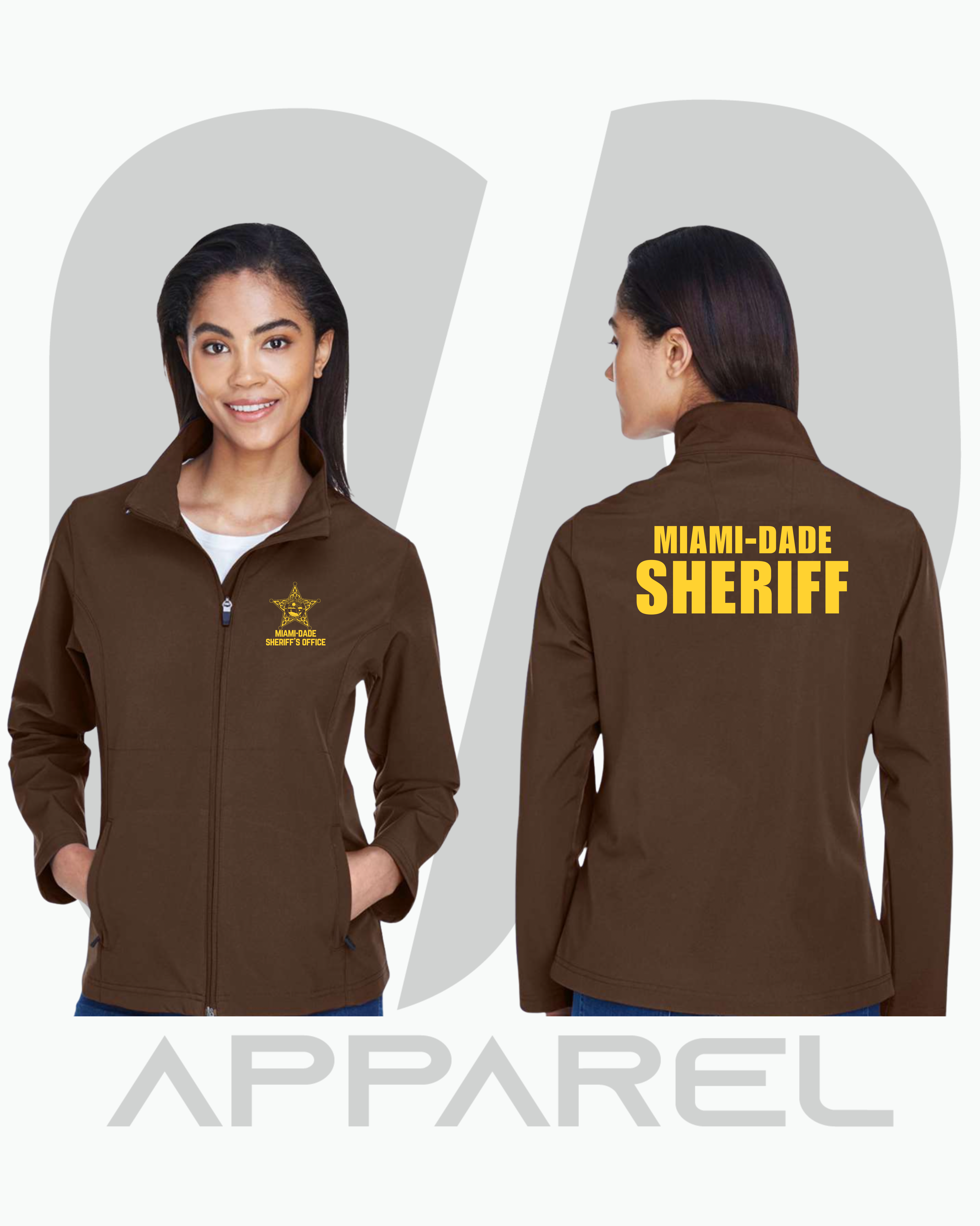 WOMEN: MIAMI-DADE SHERIFF’S OFFICE: RAIN JACKET BROWN + GOLD