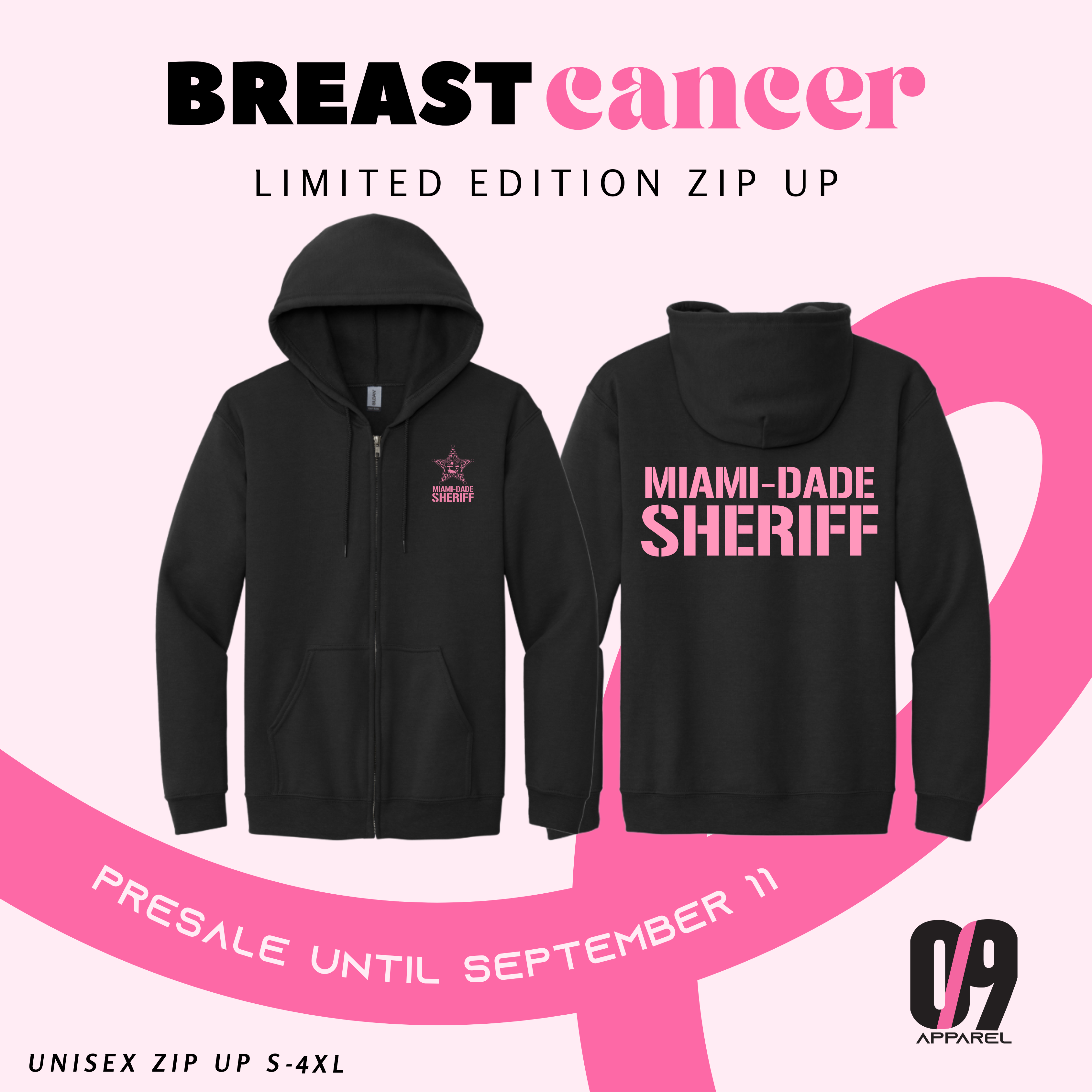 MIAMI-DADE SHERIFF BREAST CANCER LIMITED EDITION ZIP UP